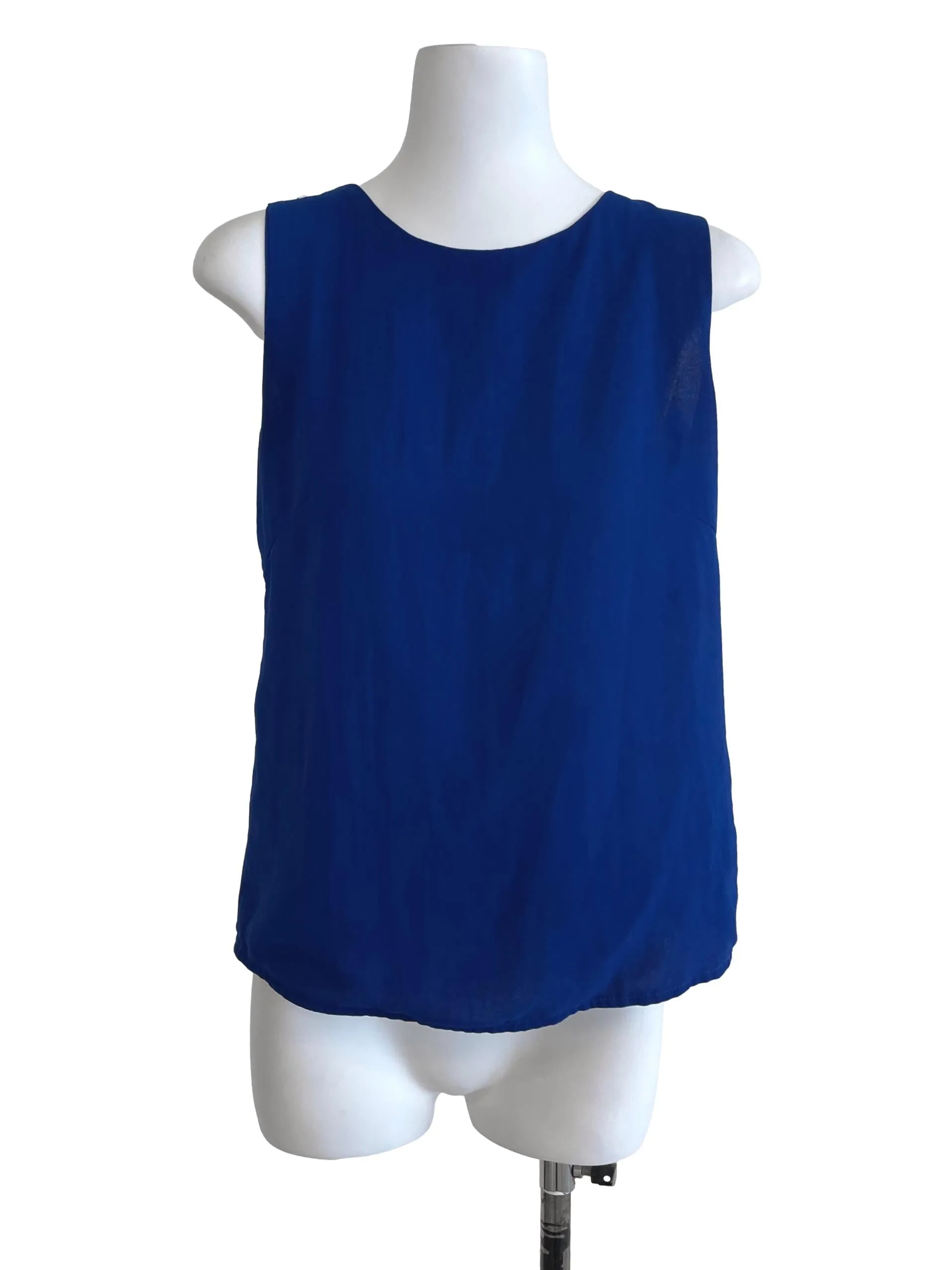Blue Sleeveless Plain Top