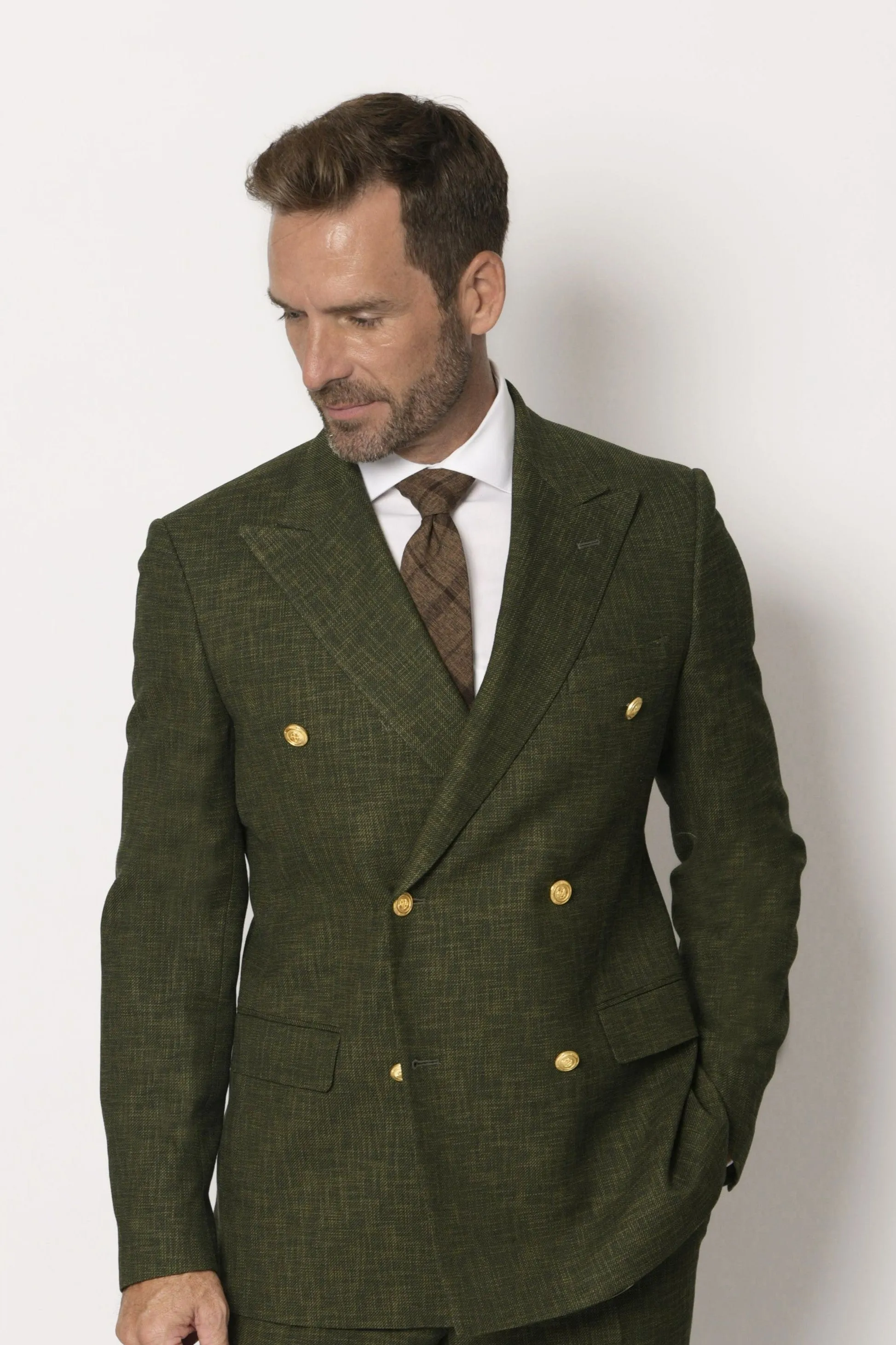 Dark Olive Zignone Wool Men's Slim Fit Italian Blazer
