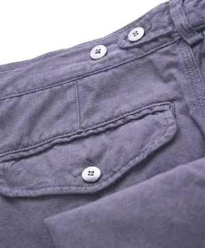 DRIES VAN NOTEN - Navy Linen Cotton Blend Pants W Side Tabs - 30W