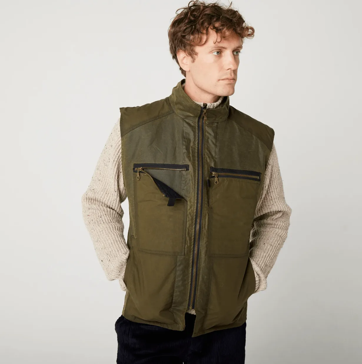 Gun Hill by Peregrine Men's Cotham gilet Olive