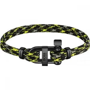 Hugo Boss Jewellery Sailing Cord Black Men's Bracelet