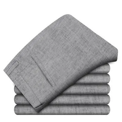 Men's Breathable Cotton Linen Trousers Up To Size 38