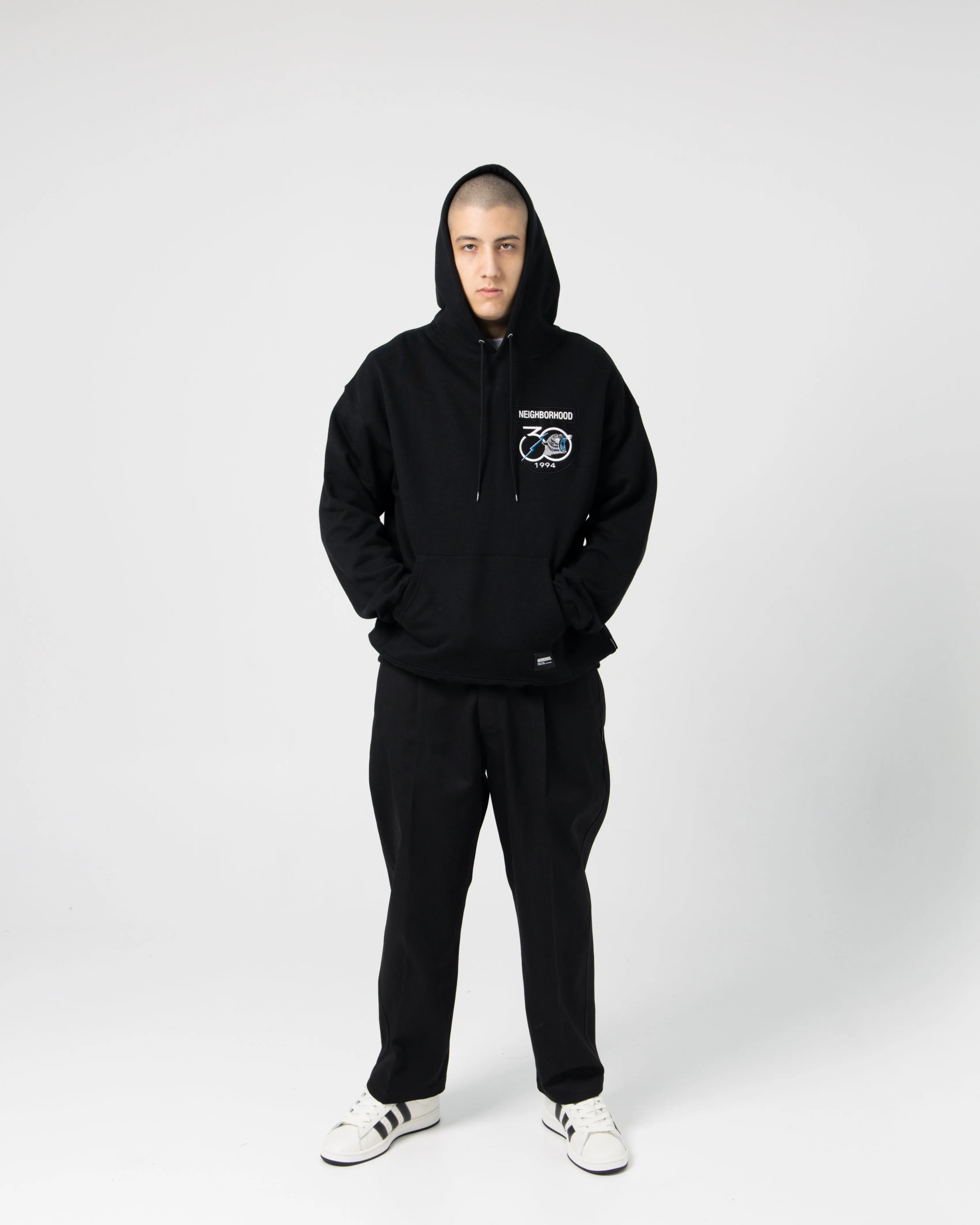 Patched LS Sweatparka | Black