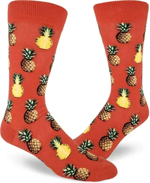 Pursuit of Pineapples Men’s Crew Socks Coral