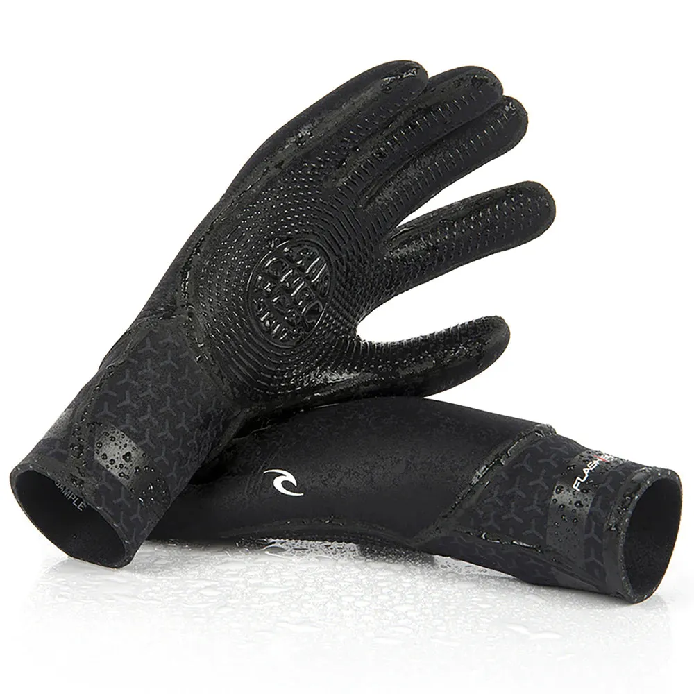 Rip Curl Flashbomb 3/2mm 5 Finger Wetsuit Glove  - Black