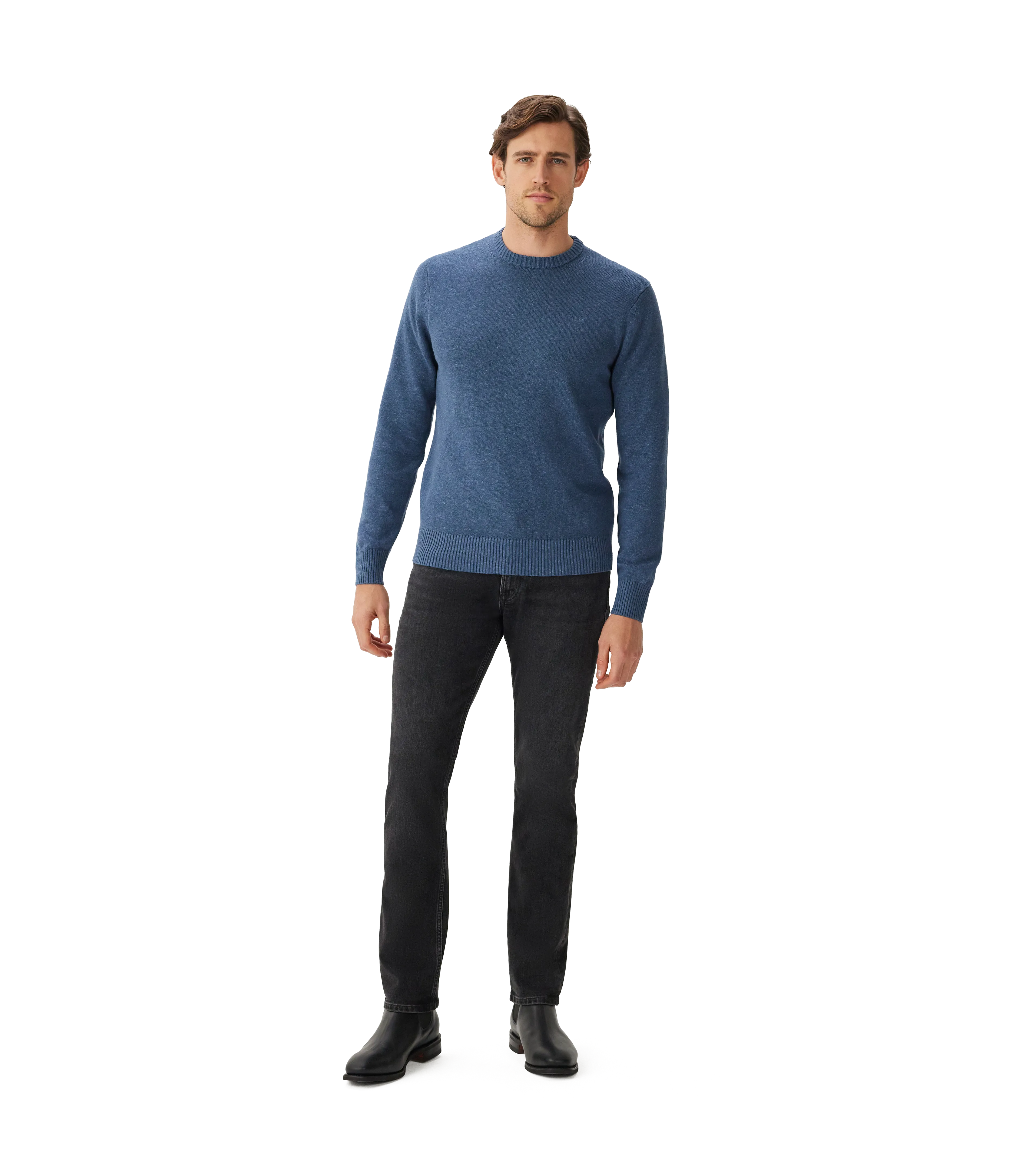 R.M. Williams Howe Cotton Sweater - Mid Blue
