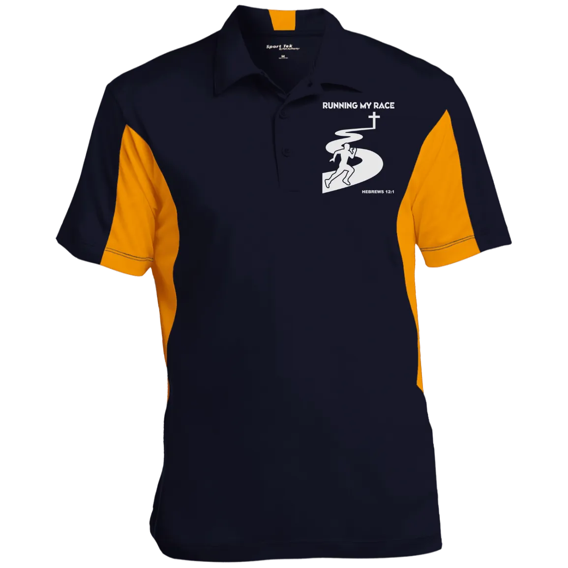 Running My Race Men’s Colorblock 3-Button Polo