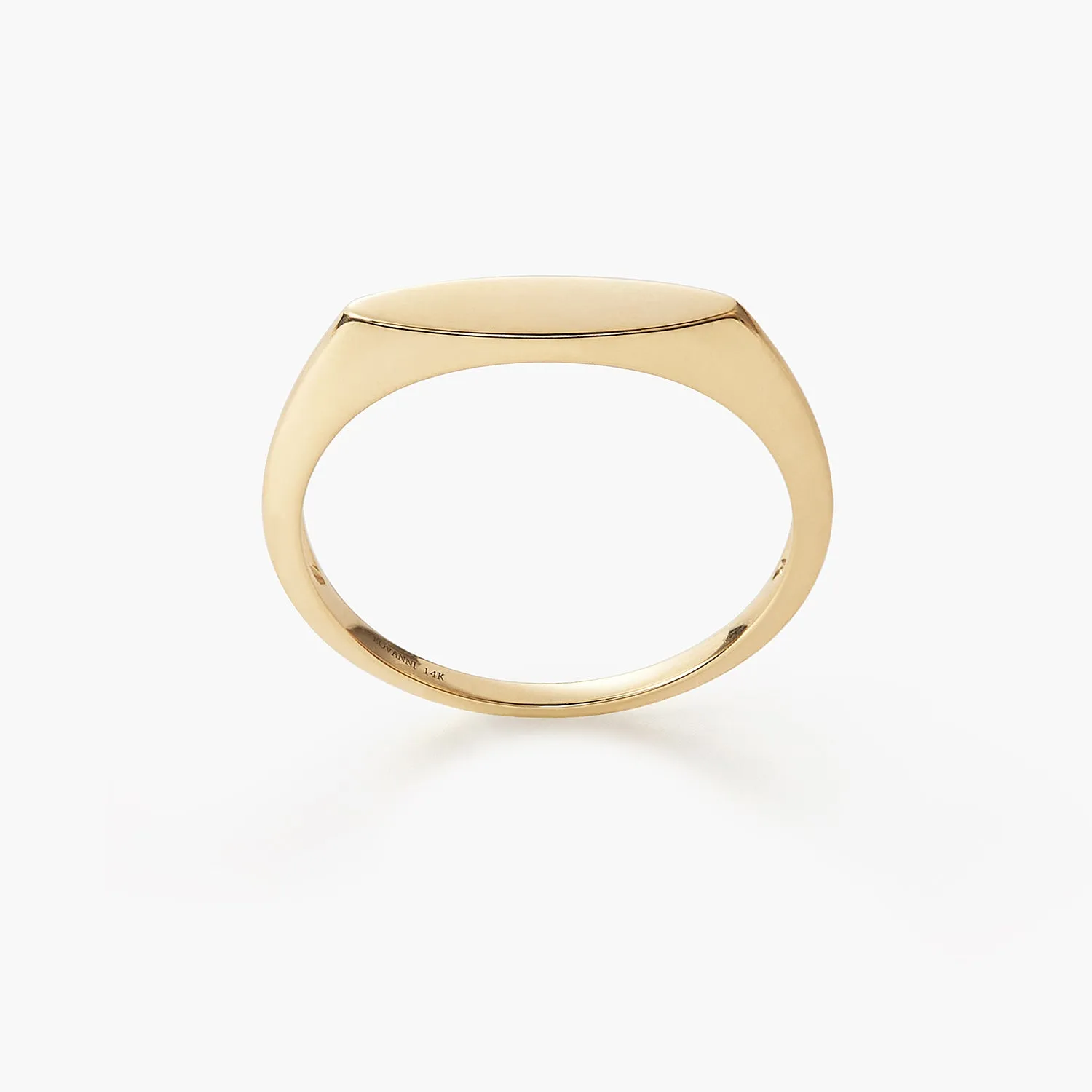 Simple Horse Eye Oval Signet Ring