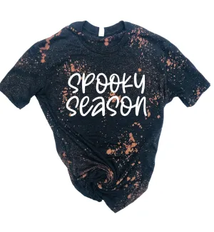 Spooky Season Shirt | Halloween Bleached Tee | Unisex Crew