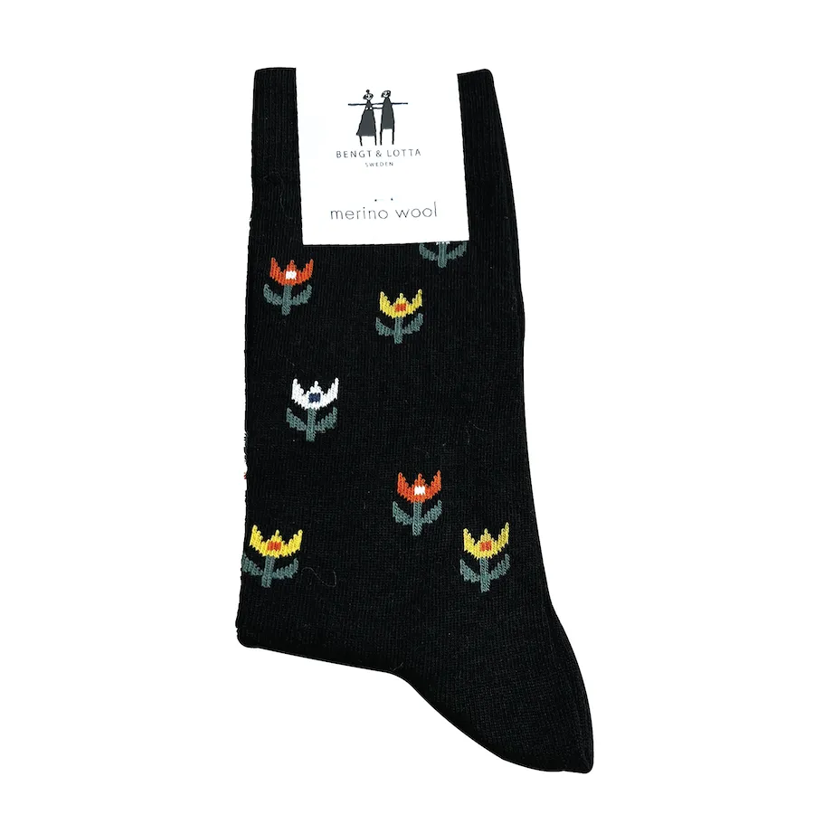 Tulip Black- Bengt and Lotta - Swedish Socks