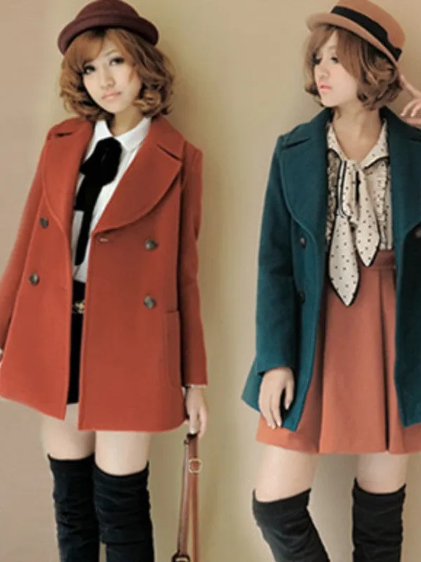 uniform double breasted wool coat