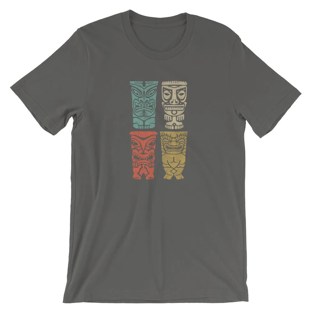 Vintage-Look Repeating Tiki Island Vacation Short-Sleeve Unisex T-Shirt